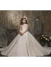 Pearl Beaded Lattice Lace Tulle Floor Length Flower Girl Dress